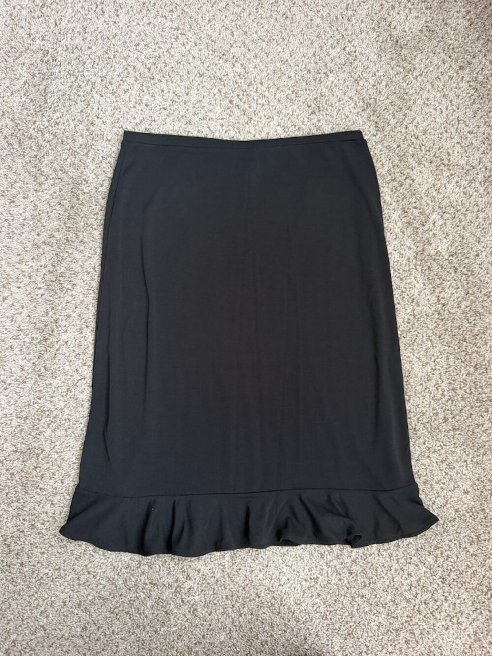 Banana Republic knee-length midi pencil skirt flounce ruffle hem medium